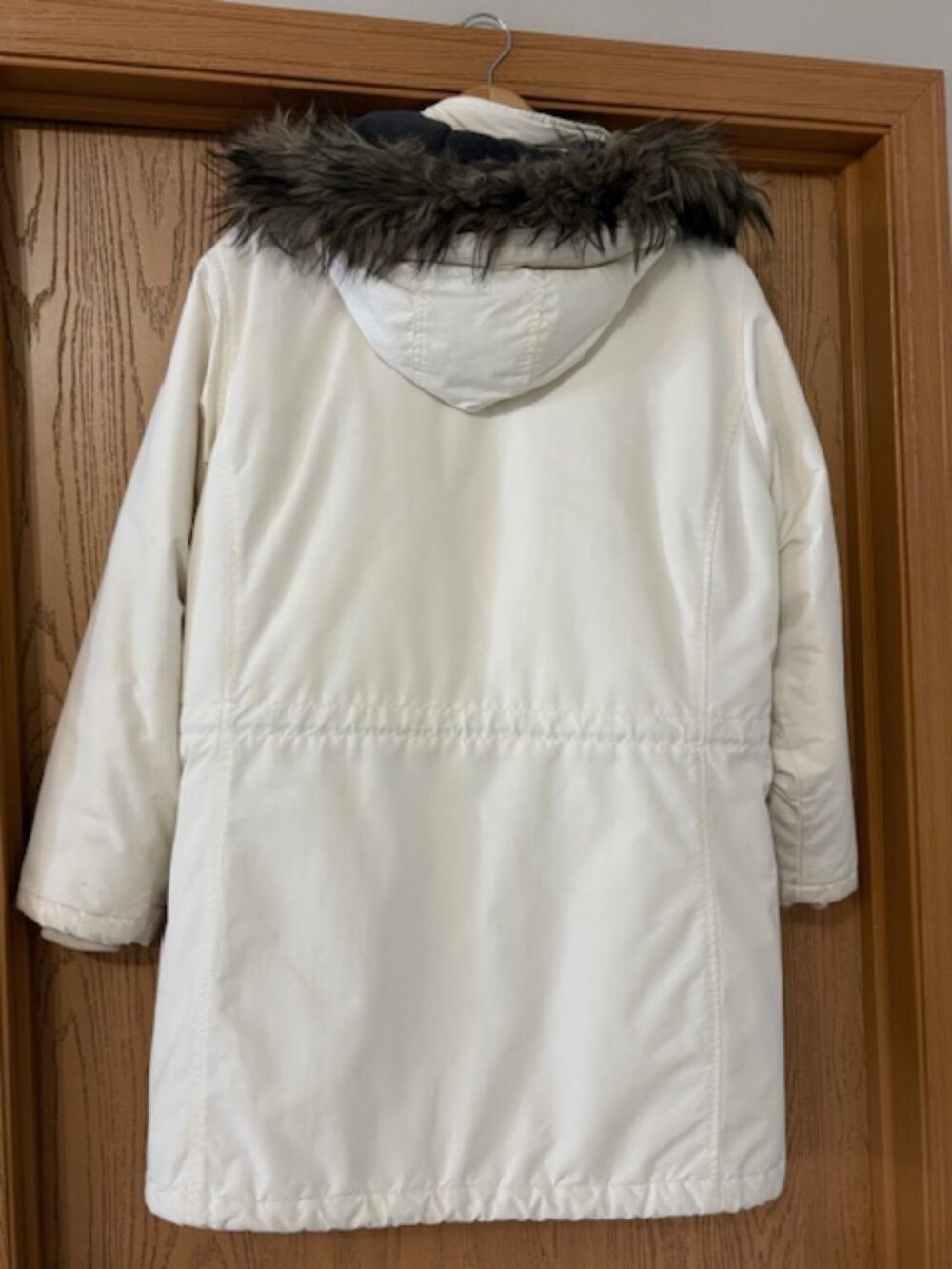 Lands End Women Windcheck/Thermacheck Insulated Fur Trim Hooded Winter coat. 1X - Picture 6 of 6